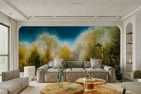 Gentle hues of fall foliage and muted tones.

