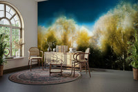 Autumn forest with soft, ethereal lighting.

