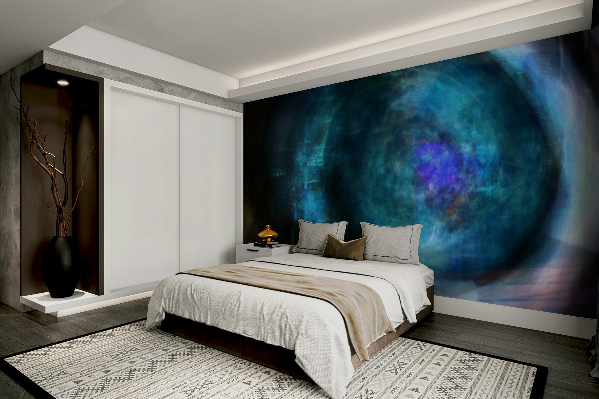 Modern art design with fluid lines.

