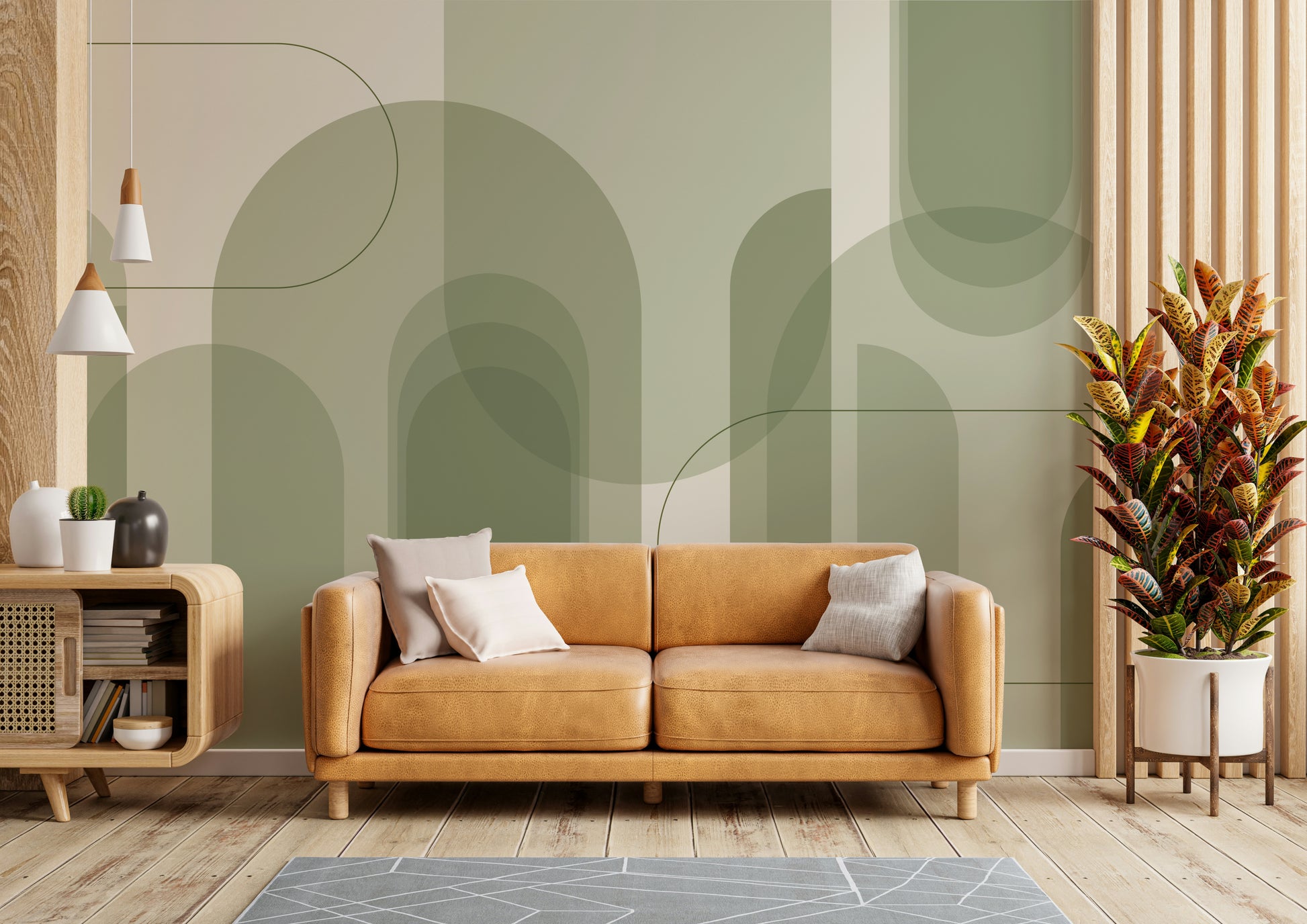 Repeating arch patterns on a wall.

