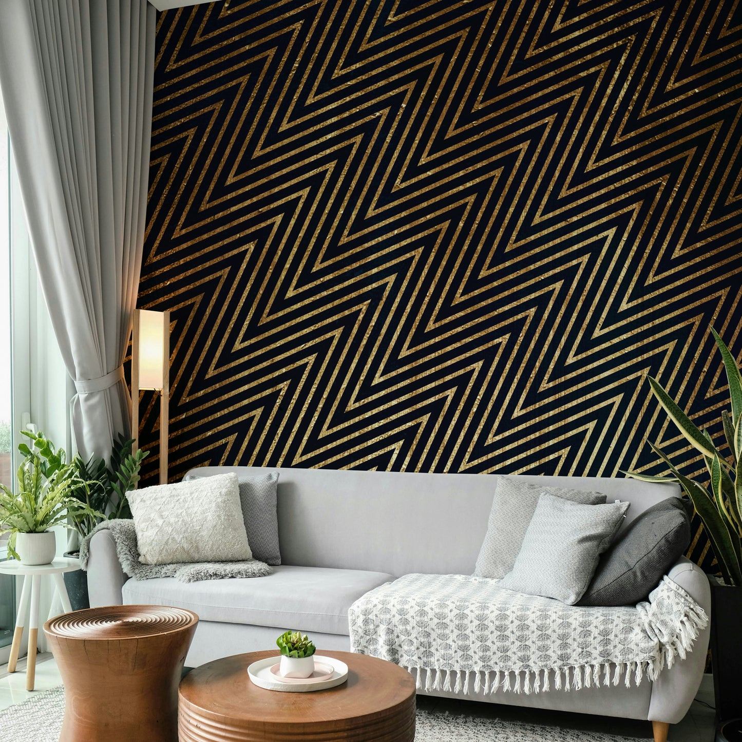 Luxurious and opulent visual effect on a wall.
