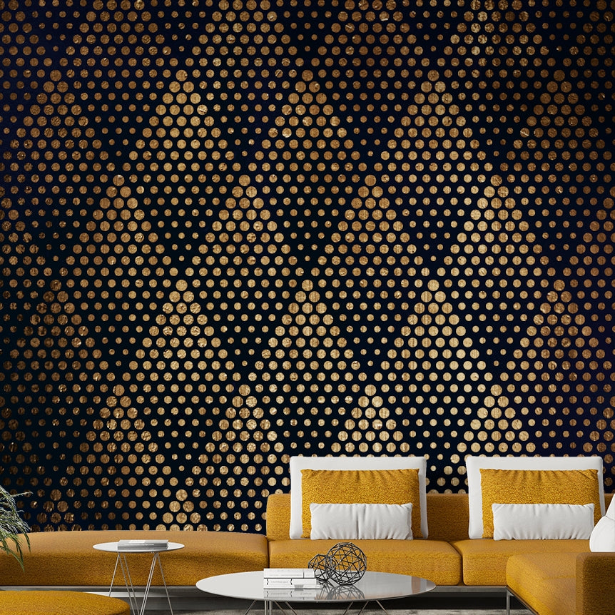 Vibrant and energetic visual display on a wall.
