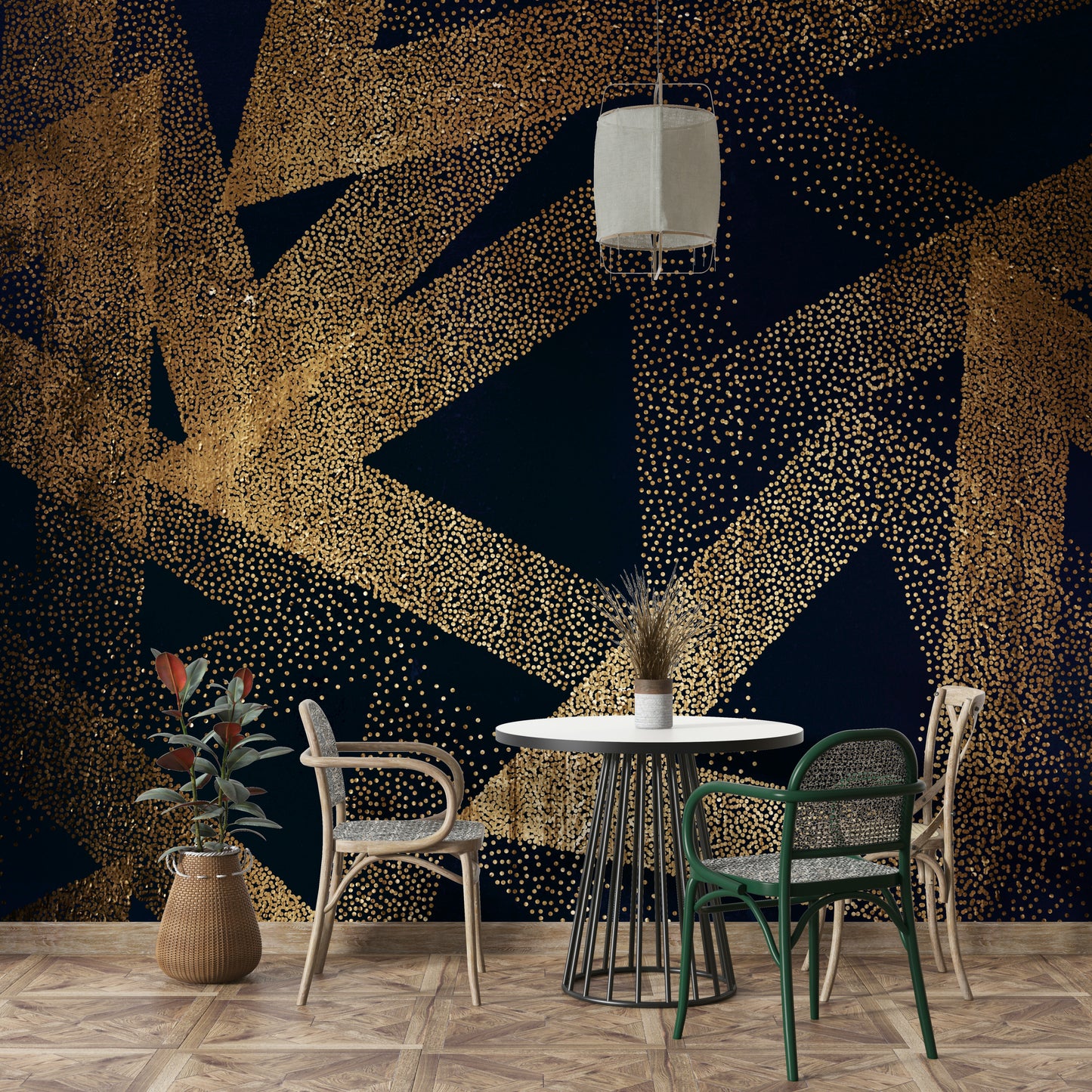 Ideal wallpaper for a living room, bedroom, or creative studio.

