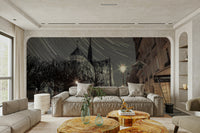 Unique celestial and architectural combination.

