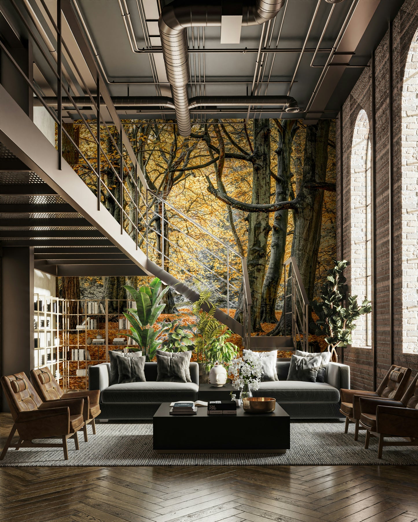 Rich golden and brown color palette.

