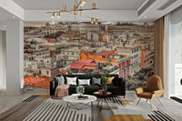 Panoramic view of Vatican City skyline.

