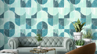 Geometric tile pattern wallpaper.


