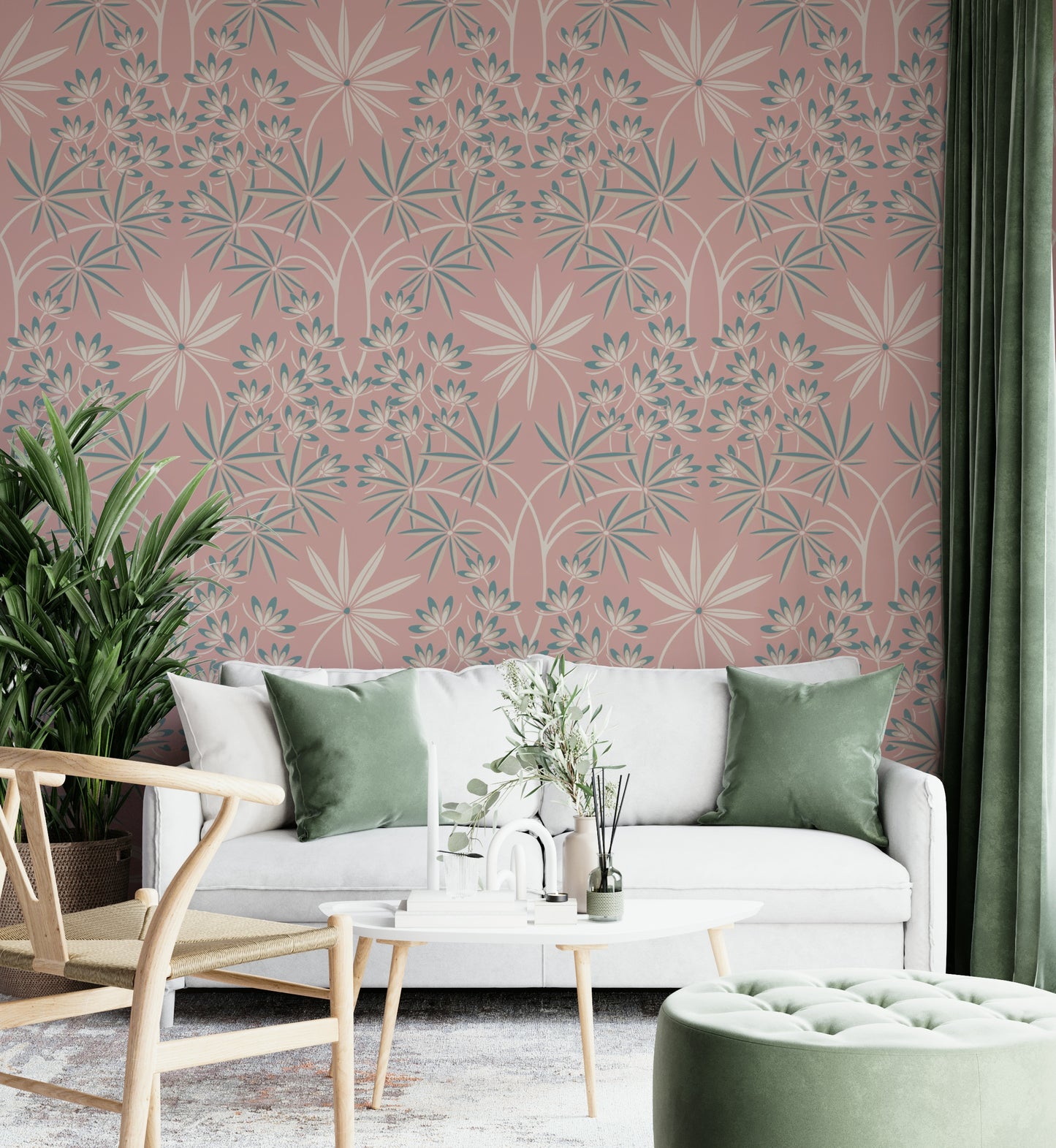 Cottage cream and dusky pink color palette.

