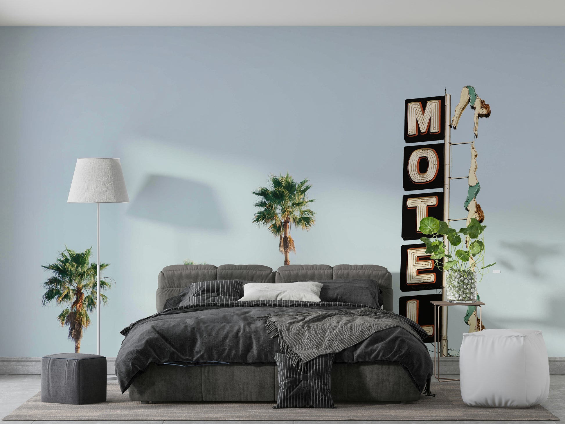 Elegant figures diving.

