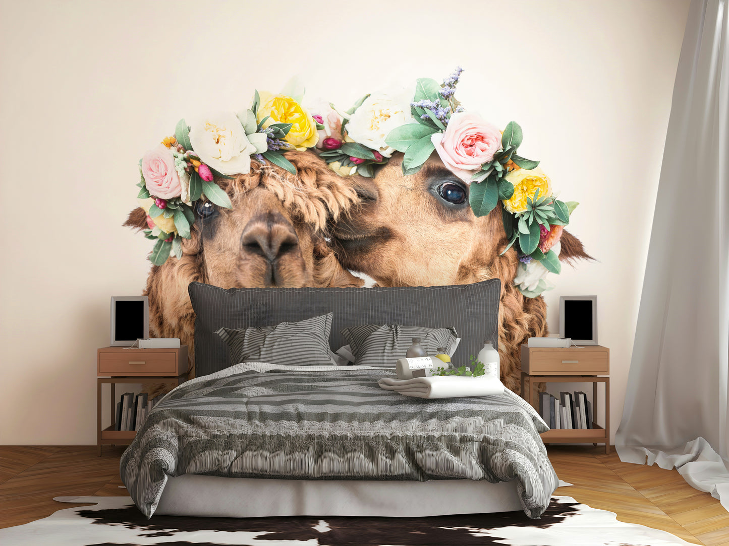 Focus on the llamas' faces, eyes, and interactions.

