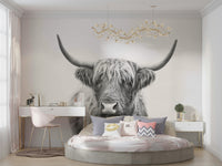 Focus on the bull's fur texture and powerful build.

