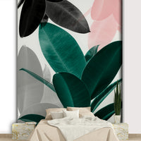 Artistic depiction of leaves in motion.

