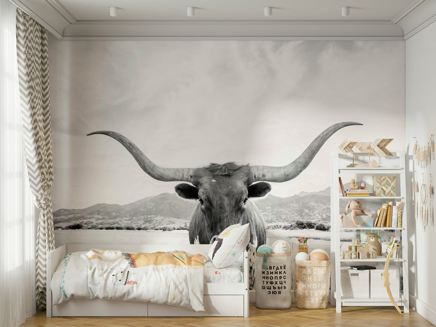 Ideal for a living room, study, or accent wall.

