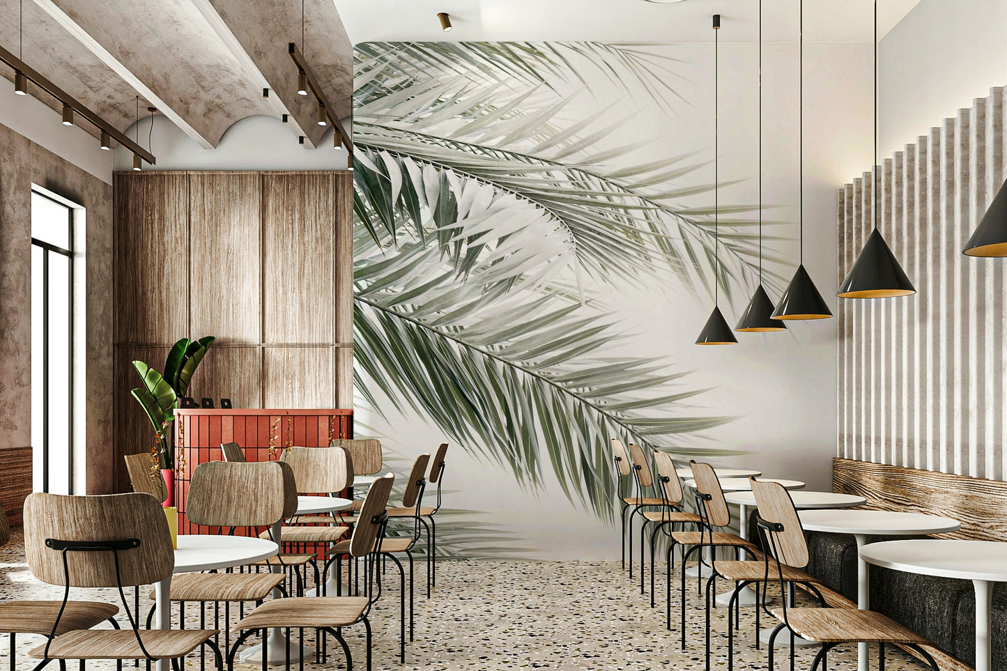 Serene tropical botanical art.

