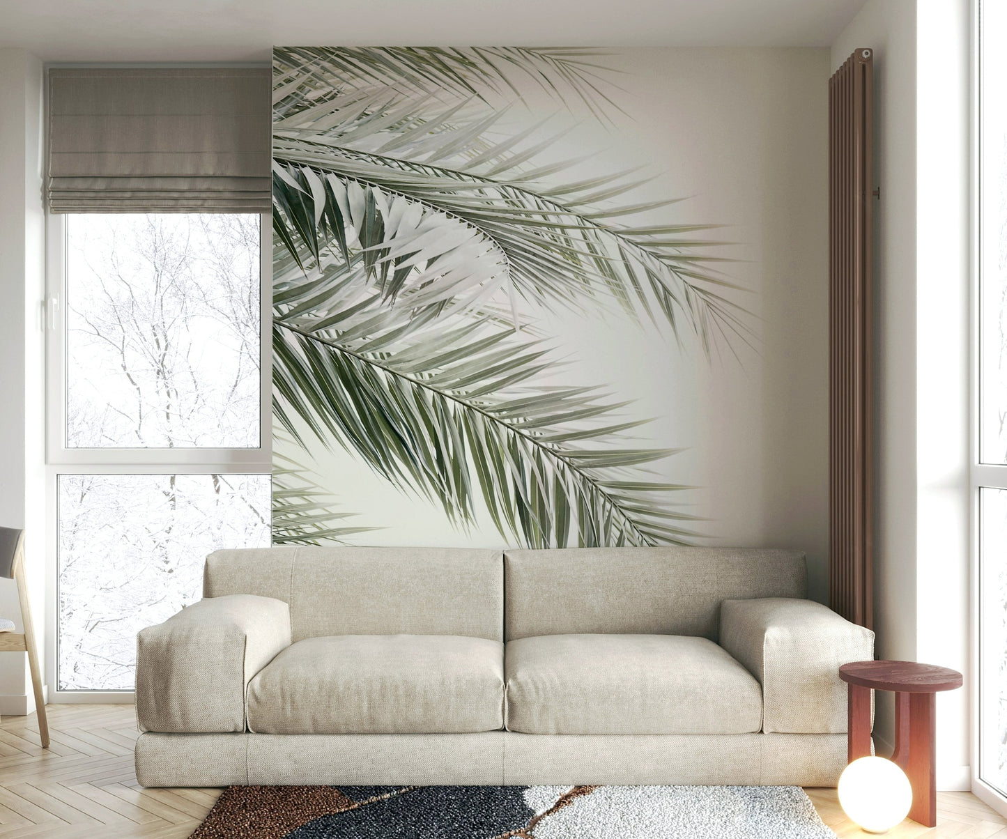 Artistic rendering of palm foliage.

