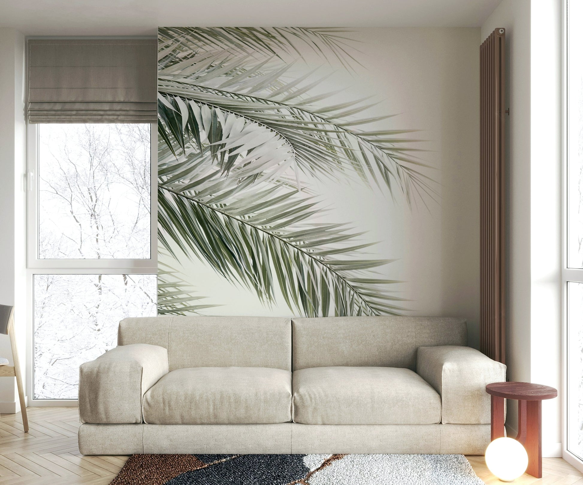 Artistic rendering of palm foliage.

