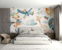 Soft, fluffy clouds in a gentle sky.

