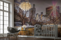 Stone bridge over a gentle stream.

