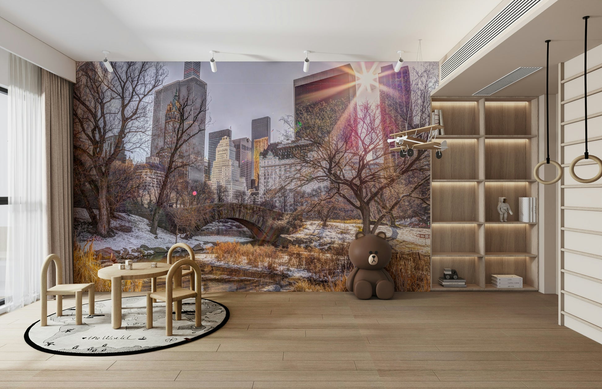 Contrast between urban nature and cityscape.

