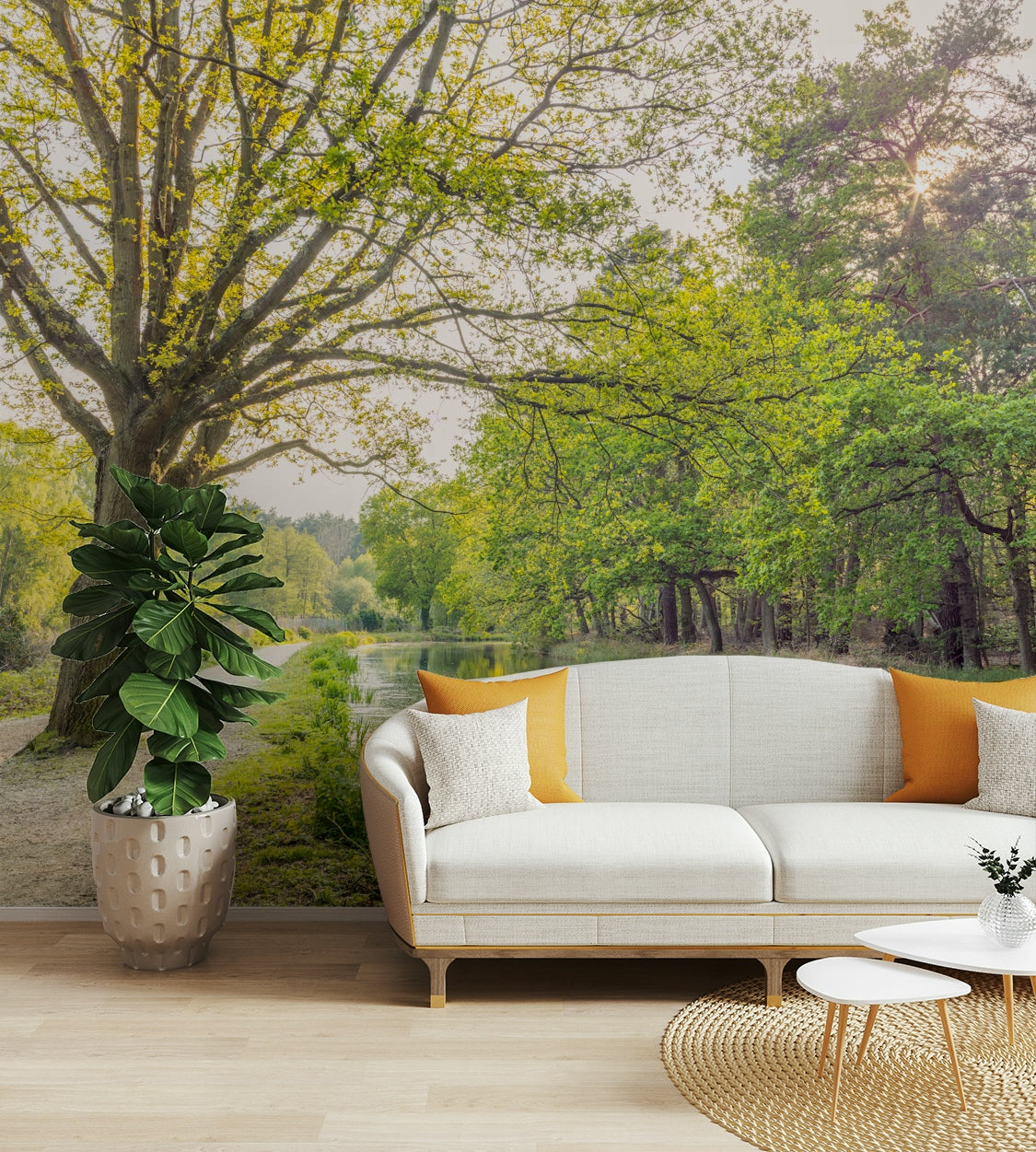 Lush vibrant green foliage.

