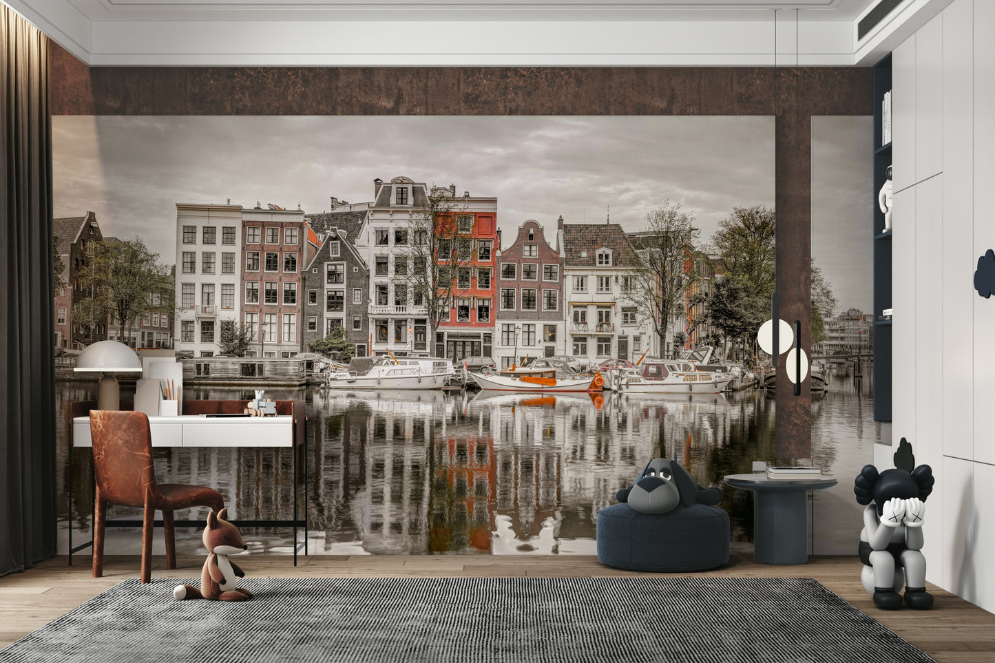 Distinctive narrow townhouses.

