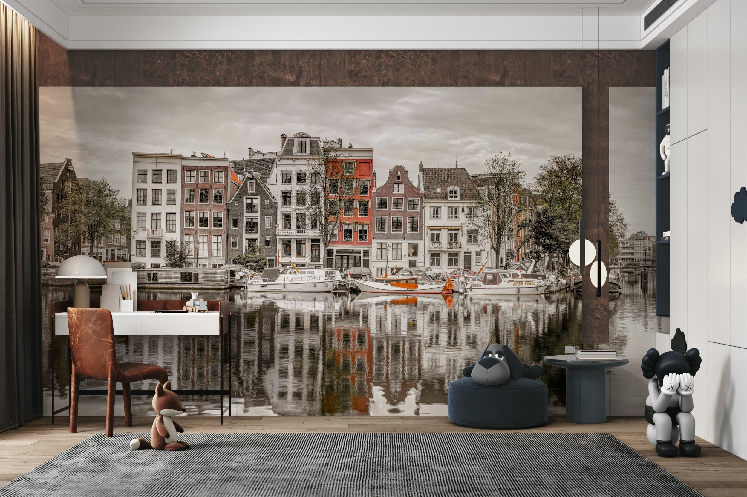 Distinctive narrow townhouses.

