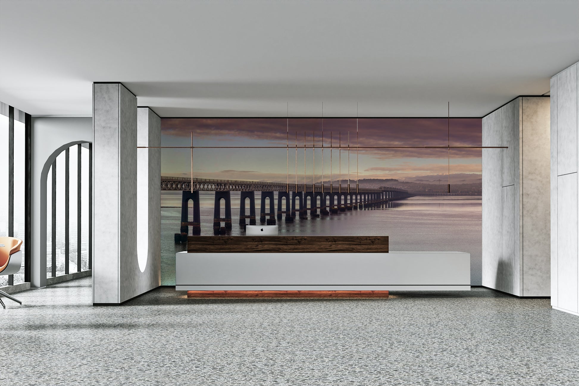 Soft, ethereal sunrise light.

