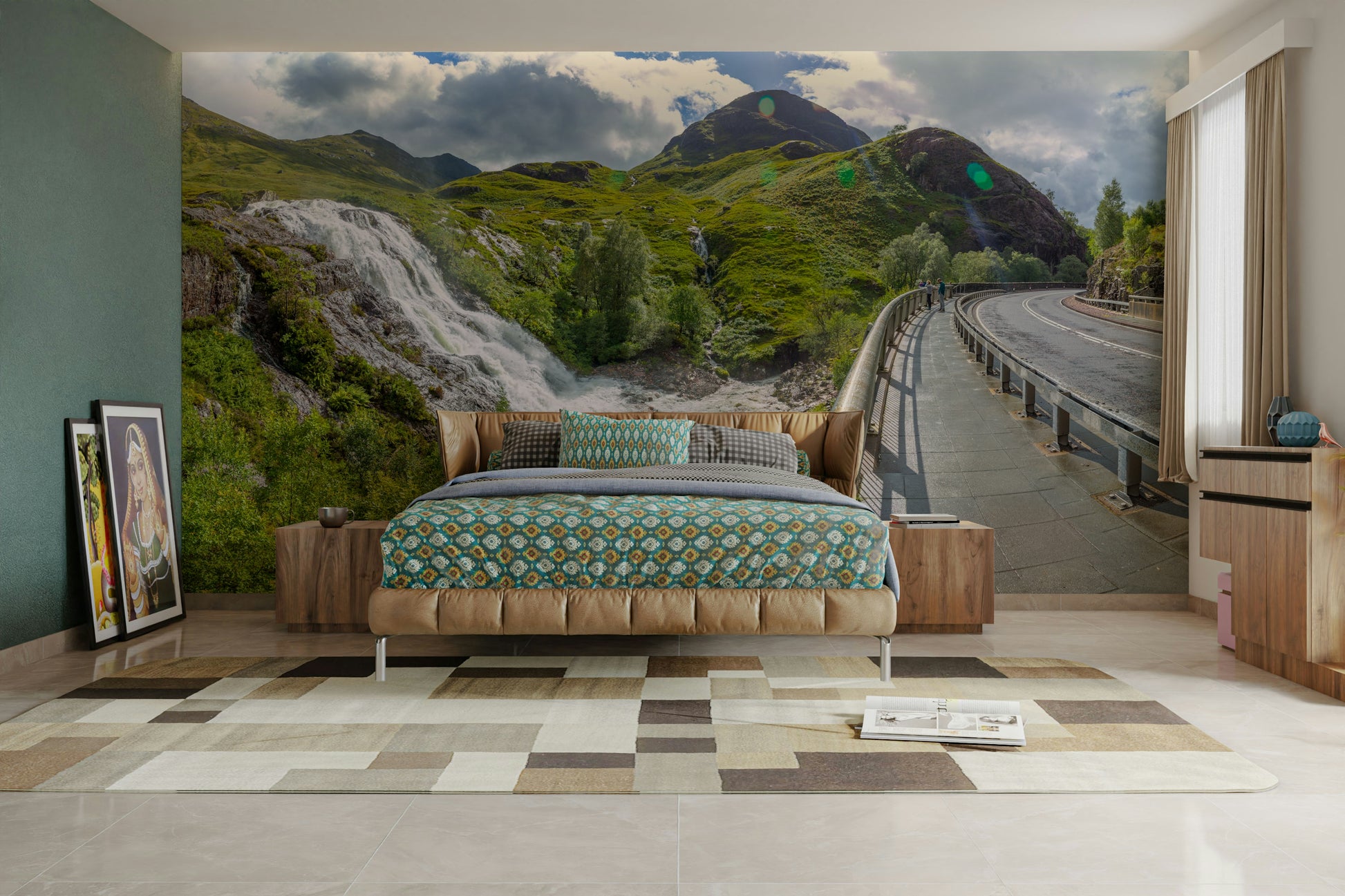 Rugged mountains or hills.

