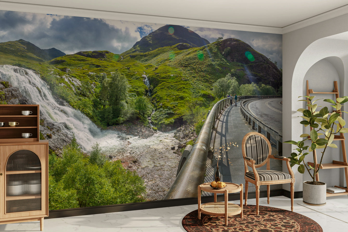 Profound blues and earthy greens/browns.

