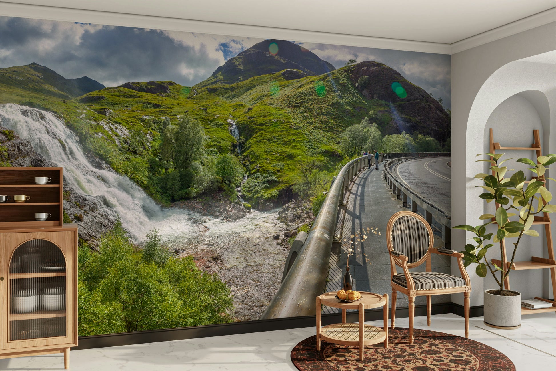 Profound blues and earthy greens/browns.

