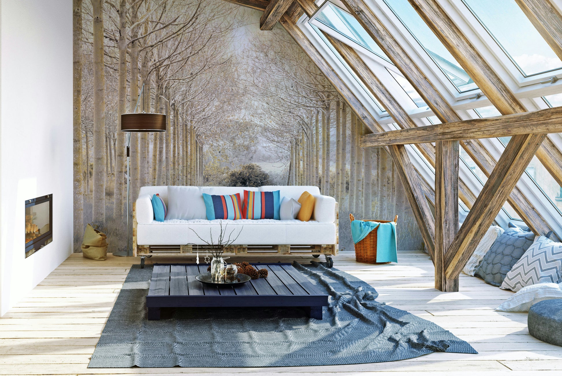 elegant vertical lines and trees

