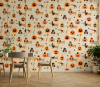 dogs in halloween costumes wall mural.

