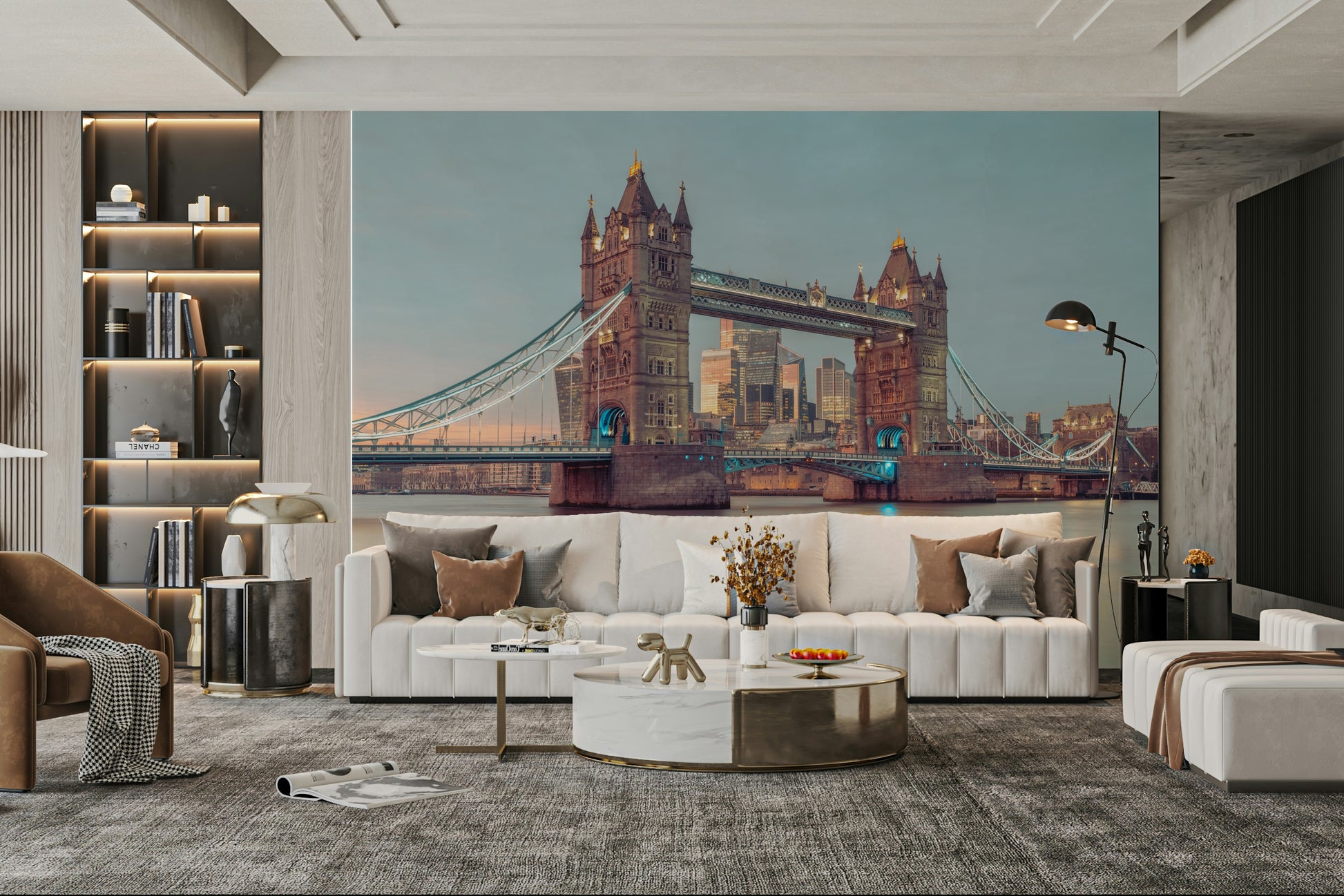 elegant tower bridge scene wall mural

