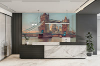 tower bridge with lights on the water

