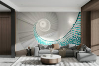 teal staircase symphony wall mural

