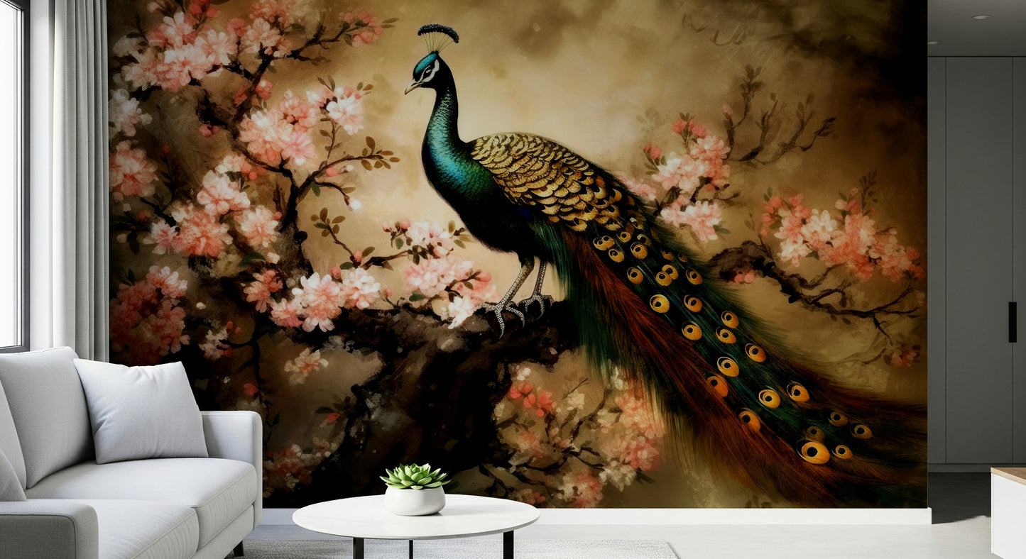 Peacock's Bloom Wall Mural