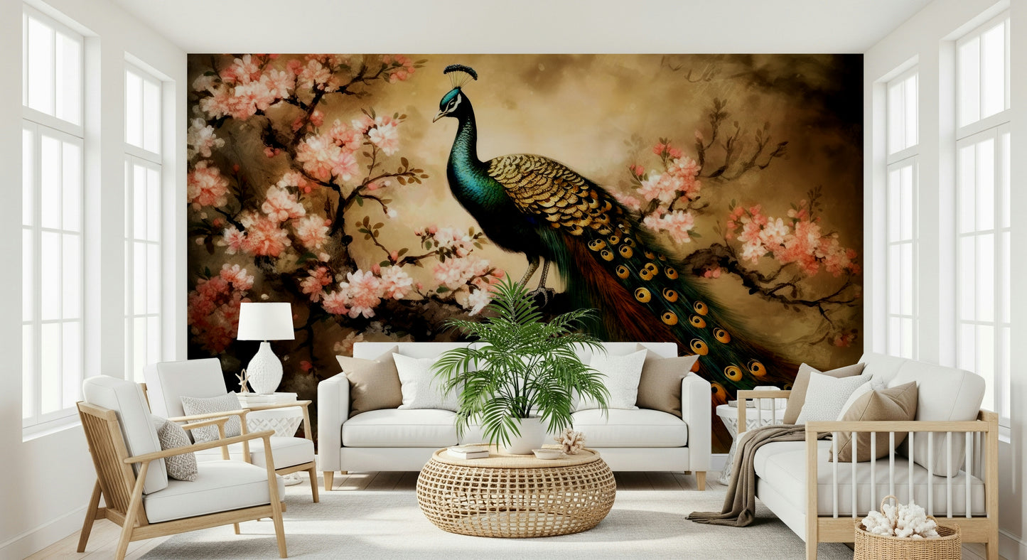 Peacock's Bloom Wall Mural
