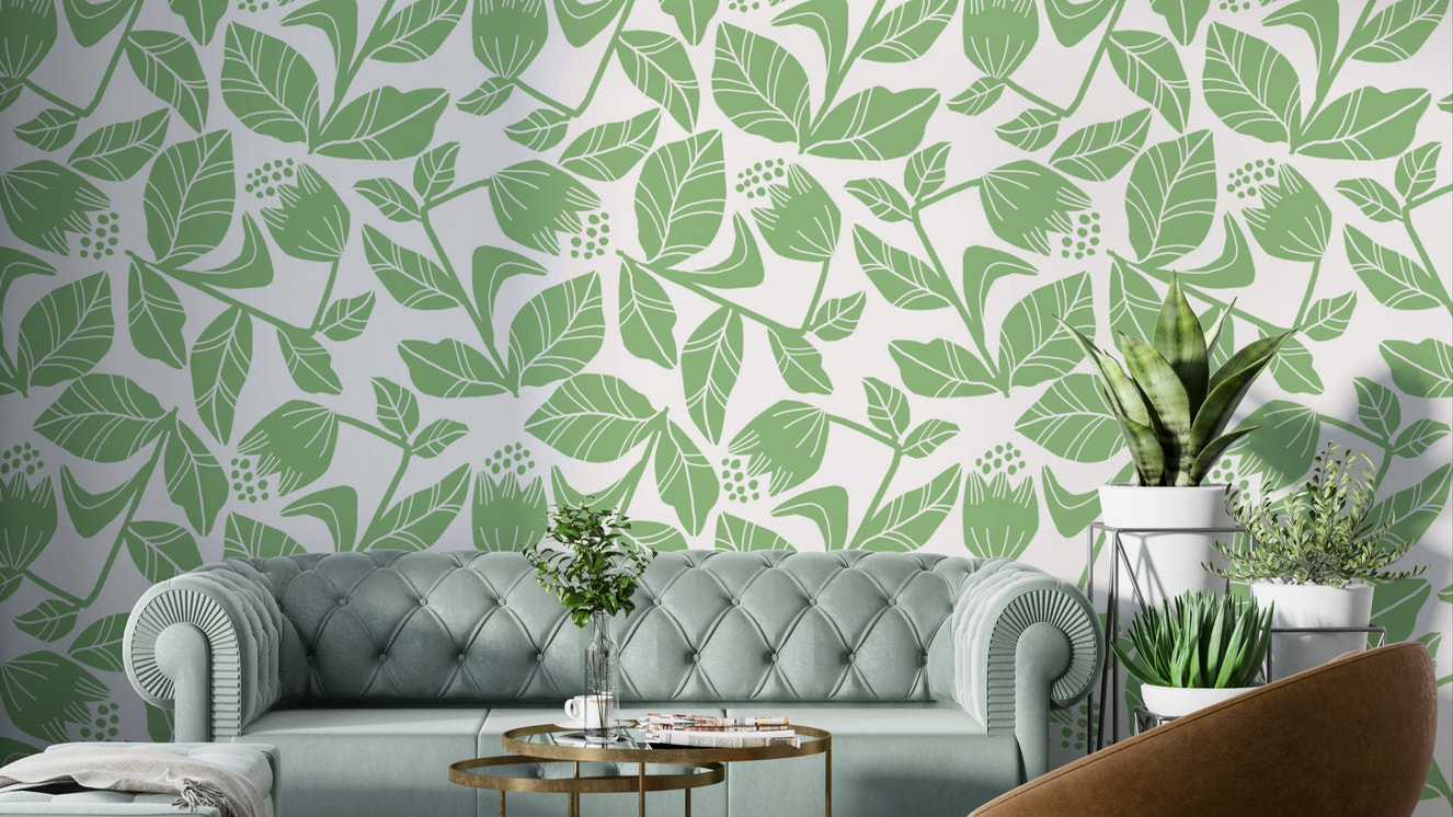 Calming palette of soft mint greens.

