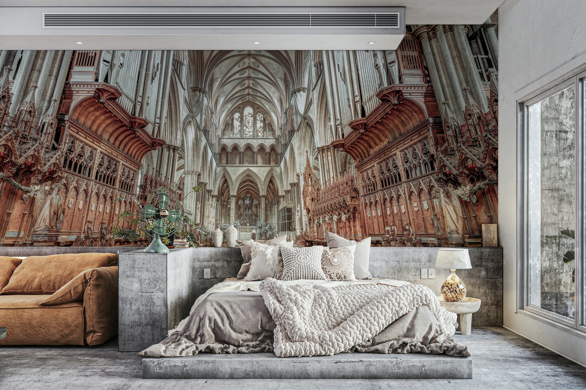 Soaring arches and vaulted ceilings.

