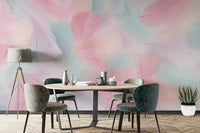 Soft pastel color palette.

