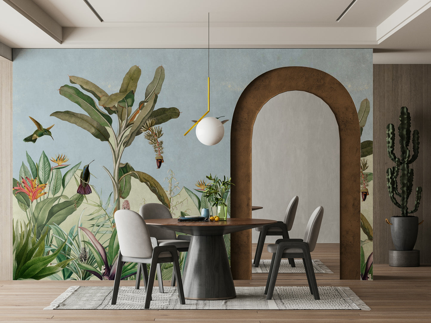 Richly colored exotic flowers.

