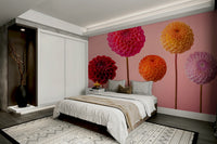 Rich, unique colors: fuchsia, orange, yellow, lavender, red.

