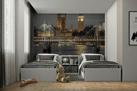 Full view of the wide panoramic mural.

