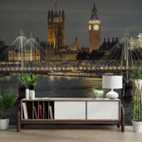 View of the iconic London landmarks at night.

