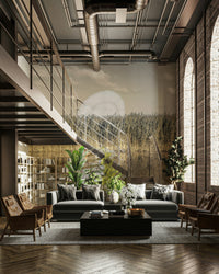 Whispering Water Grass mural in an office space.

