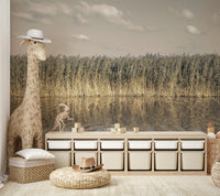 Whispering Water Grass Wall Mural.

