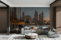 The sky displays deep blues, purples, and possibly hints of orange or pink from the fading light.
