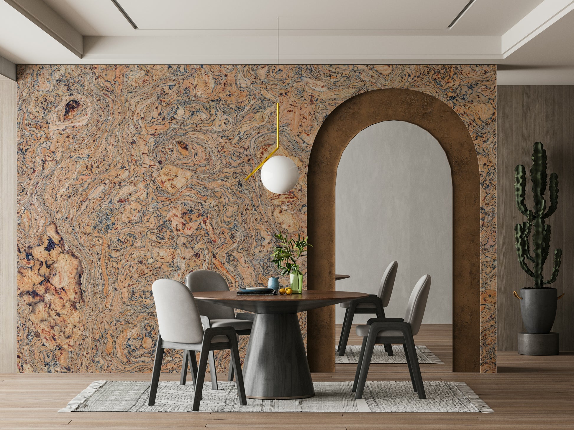 The texture appears realistic, like a high-quality photographic print of cork.
