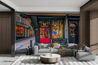 The design evokes a sense of quaintness, nostalgia, and architectural charm.
