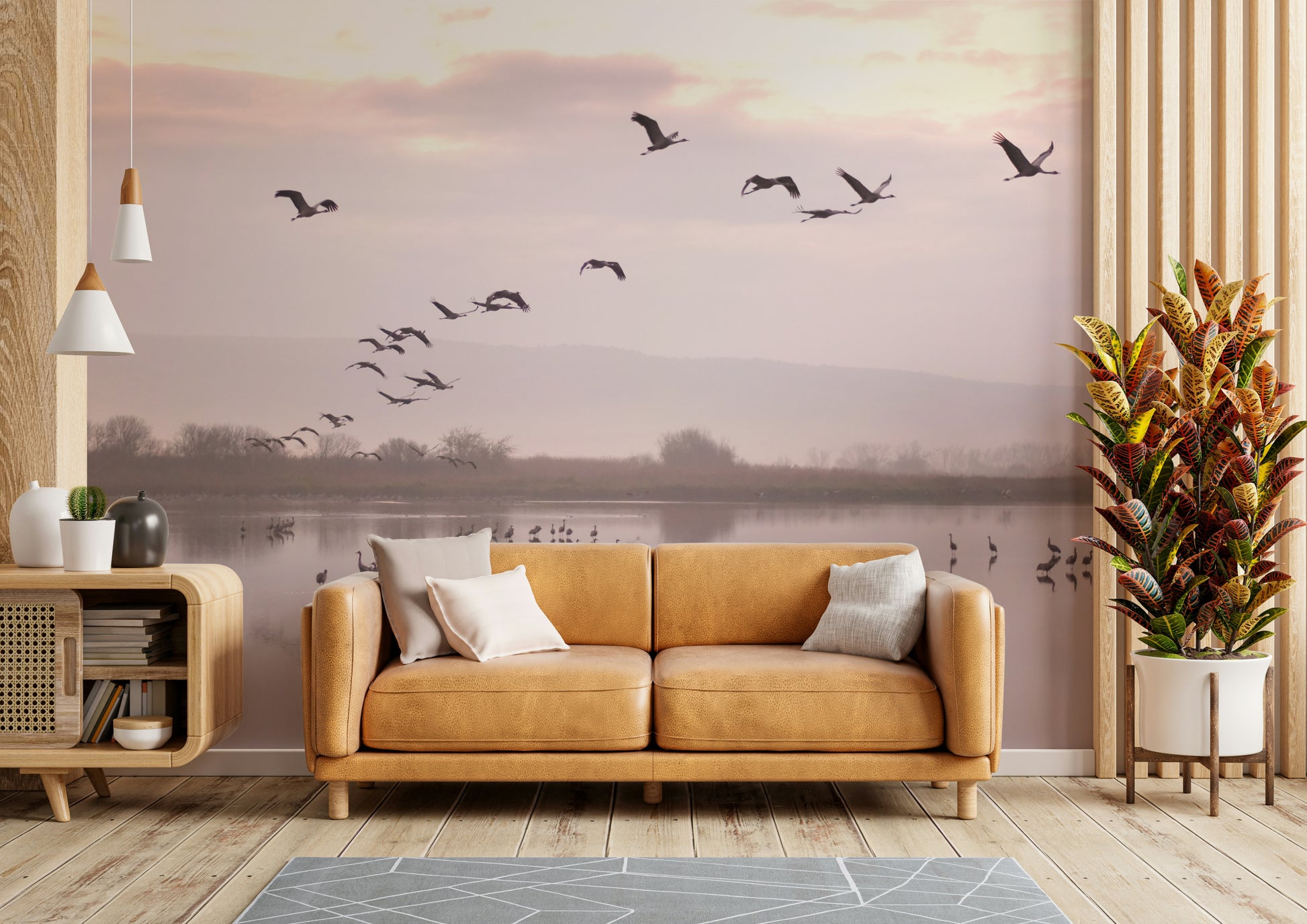 A breathtaking and serene wall mural.
